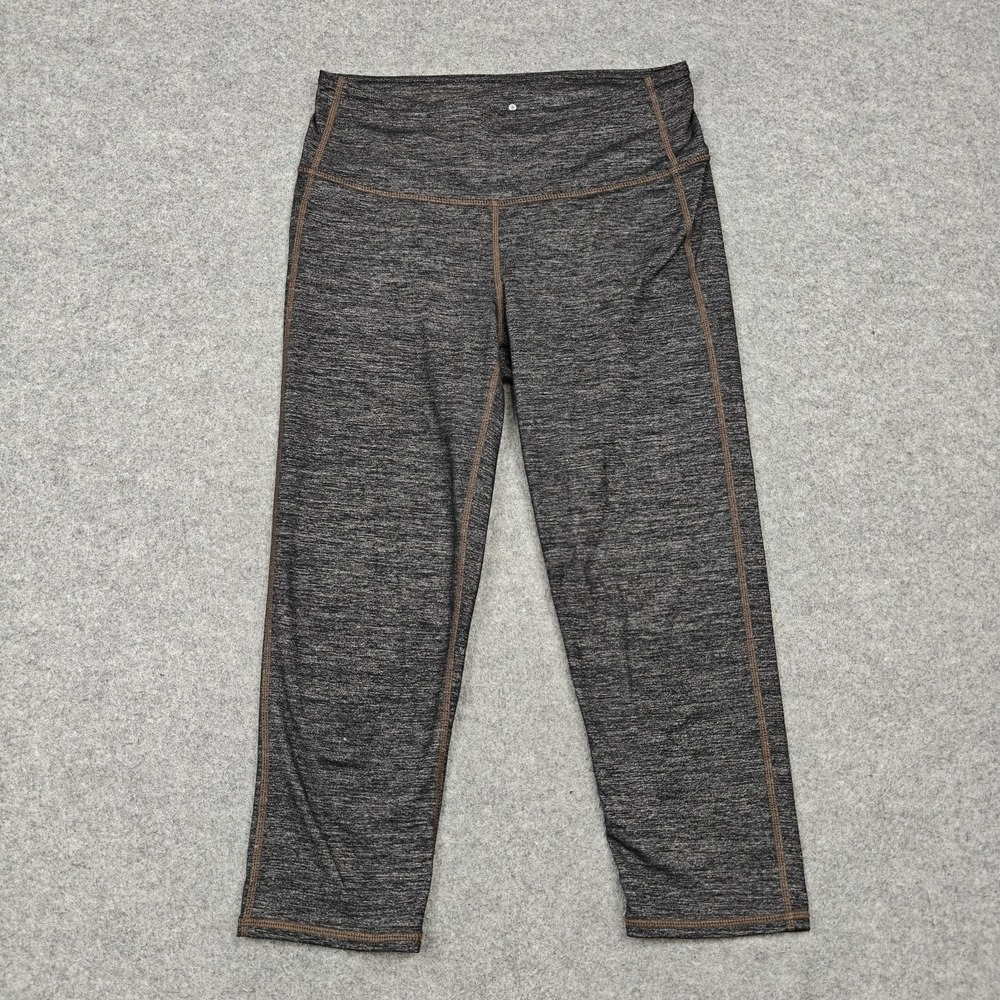 Athleta Leggings Womens Small Gray Capri Heathered Elastic Waist Yoga Gym Crop